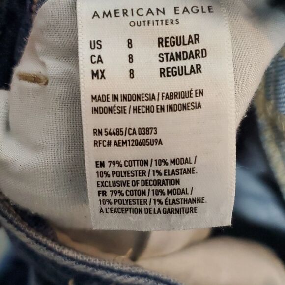 AMERICAN Eagle 31x28 high rise size 8 stretch mom jeans - Picture 8 of 8